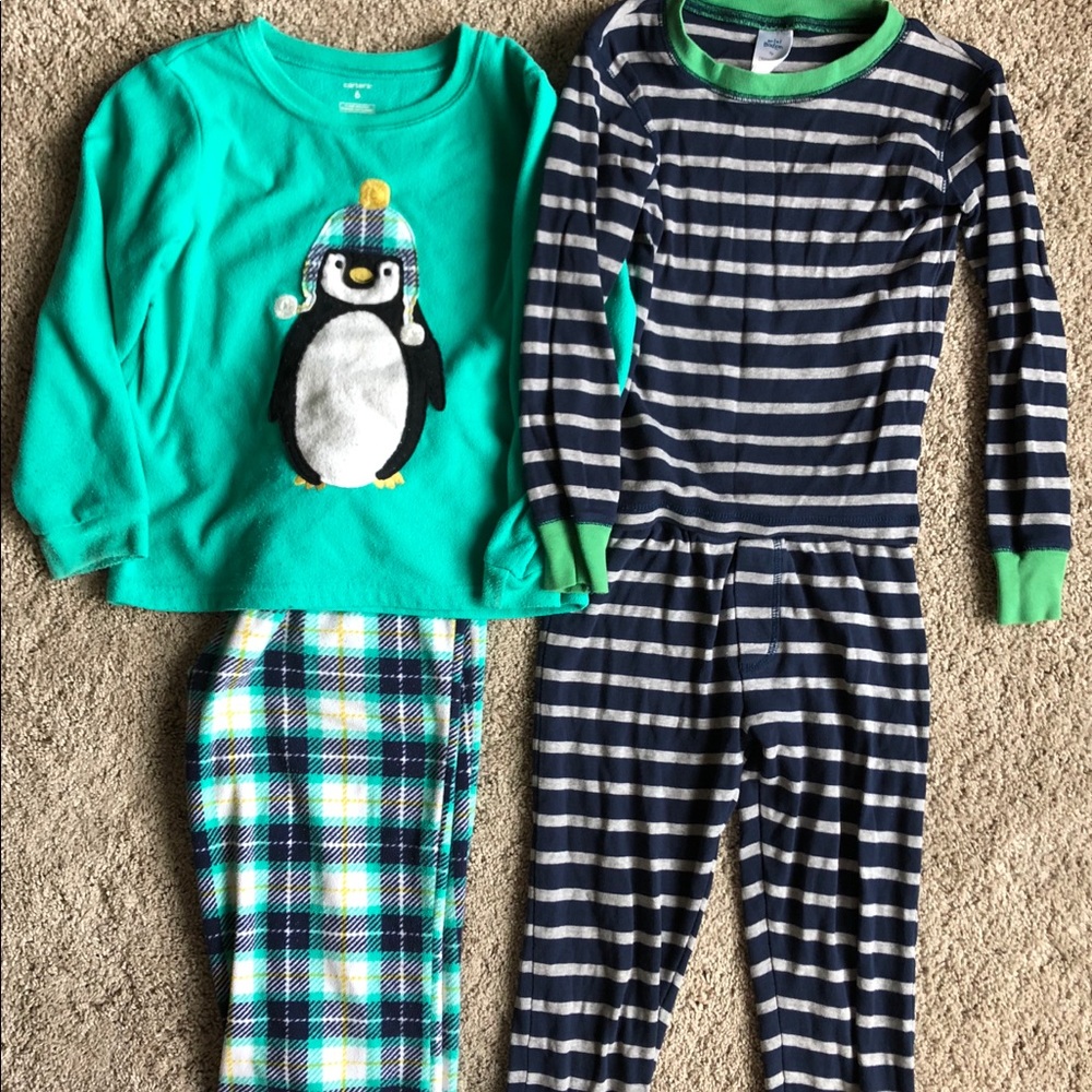 Mini Boden and Carter’s pajamas